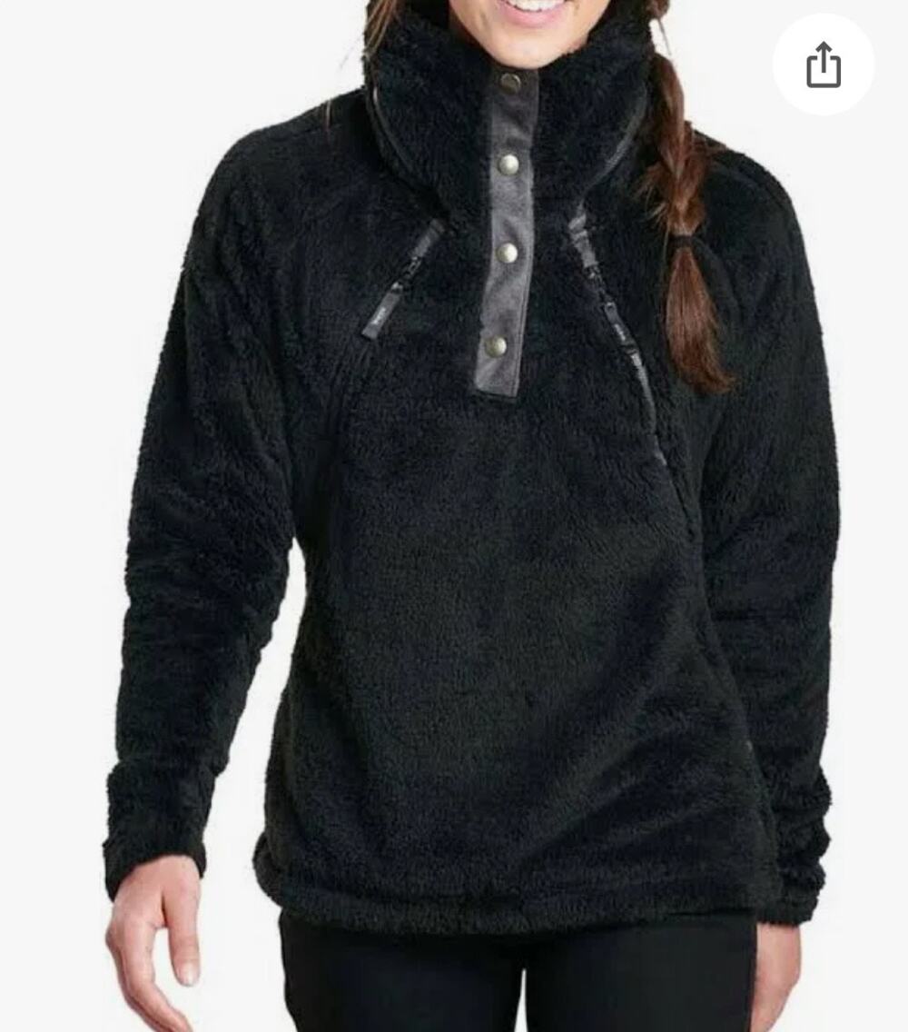 Kuhl Flight Pullover Jacket Fleece Winter Sweatshirt Black Womens Small